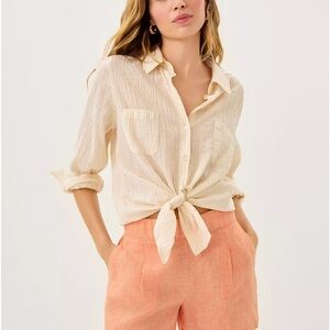 Lilly Pulitzer Captina Linen High Rise Shorts